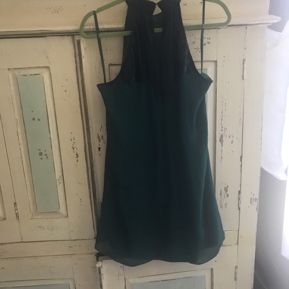 Parker green and black beaded halter mini dress - Picture 6 of 8